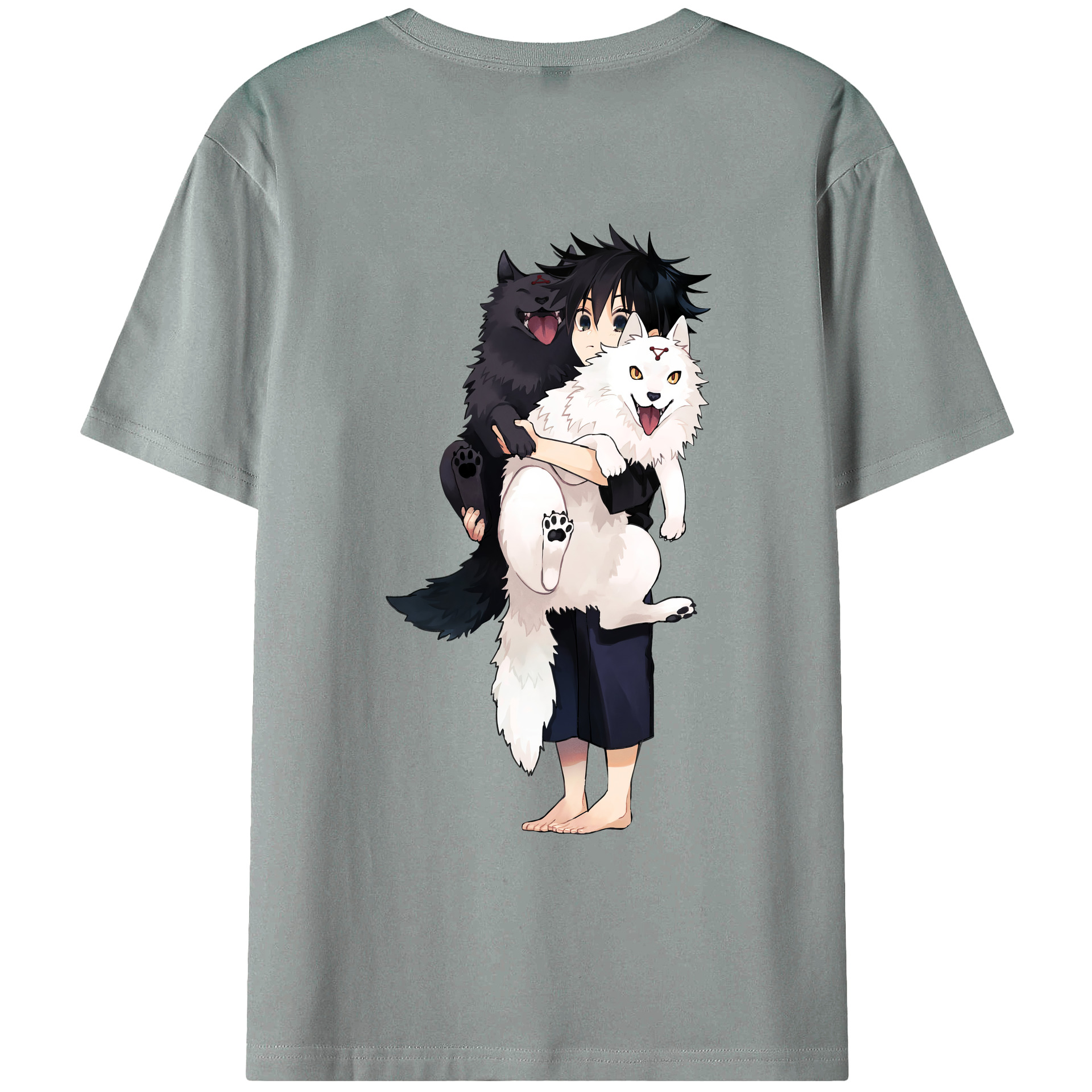 （画像用） 呪術廻戦 Jujutsu Kaisen 綿100％ メンズ半袖Tシャツ（バックプリント） 通気性